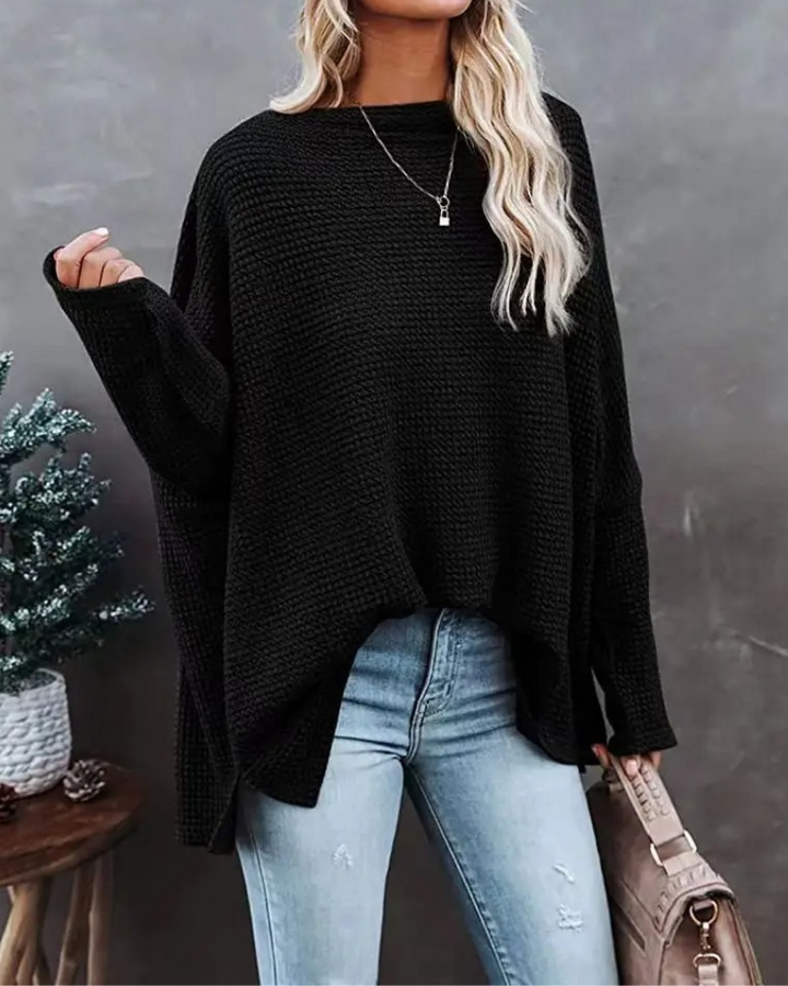 Madalyn - Pull ample en maille épaules dénudées