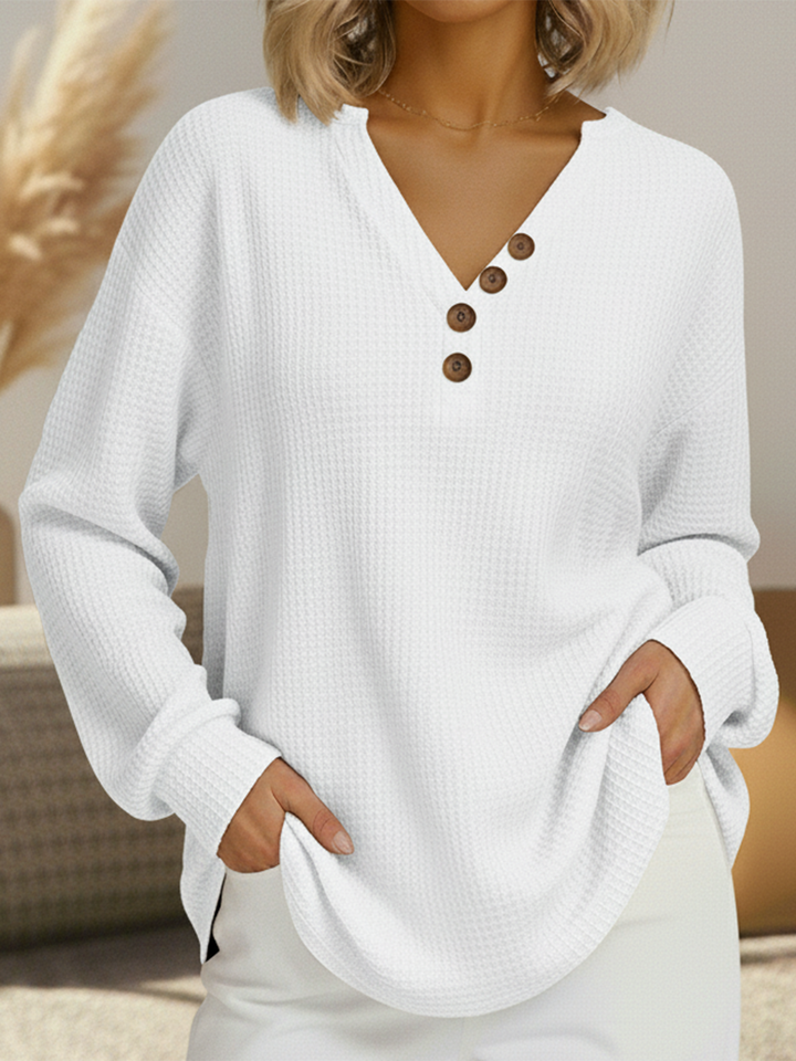 Rayana - Pull Décontracté à Maille Gaufrée