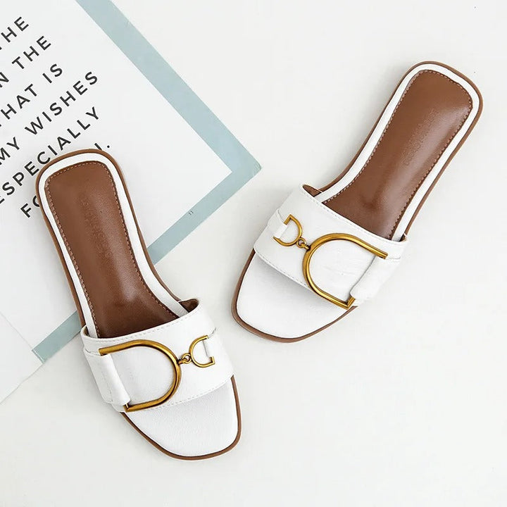 Elsie | Sandales à bout carré en cuir de luxe pour femmes