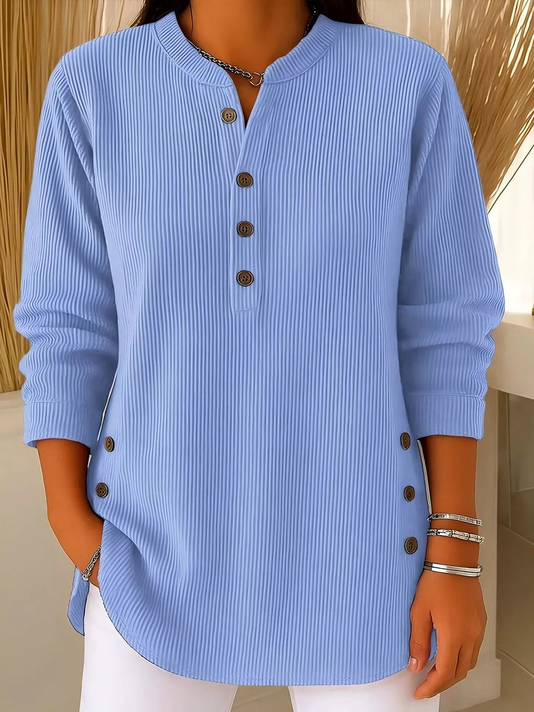 Cora - Pull ample chaud en maille avec boutons