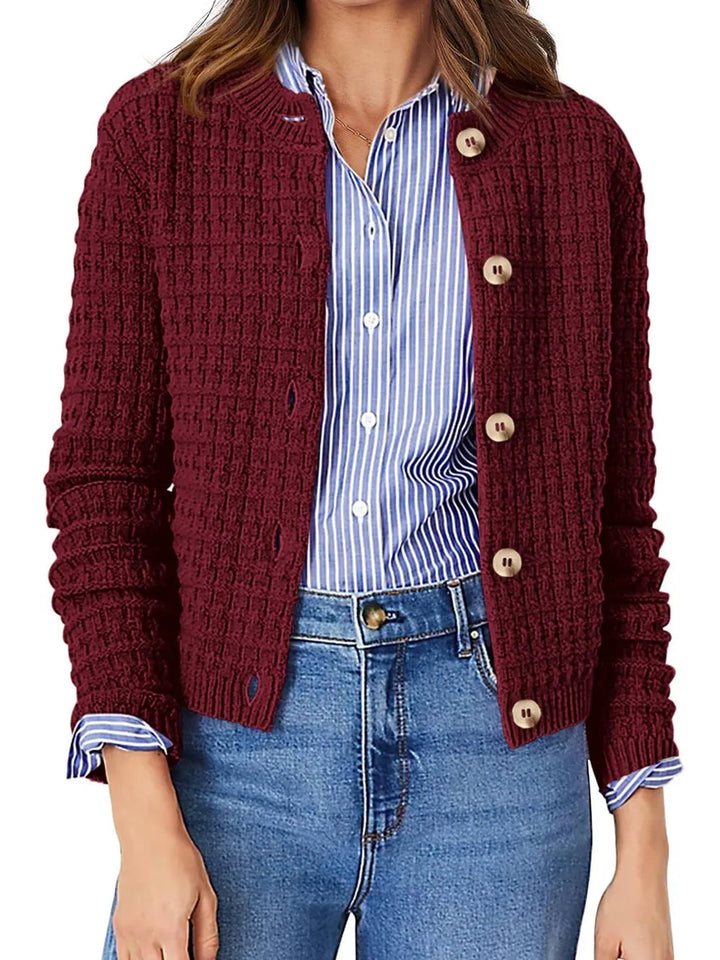 Dixie - Cardigan chic en maille texturée à boutons