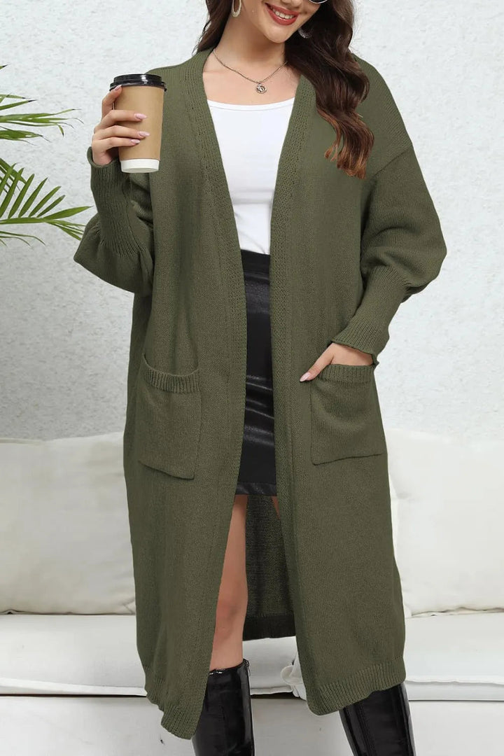 Rosemarie - Long cardigan cosy à épaules tombantes et devant ouvert