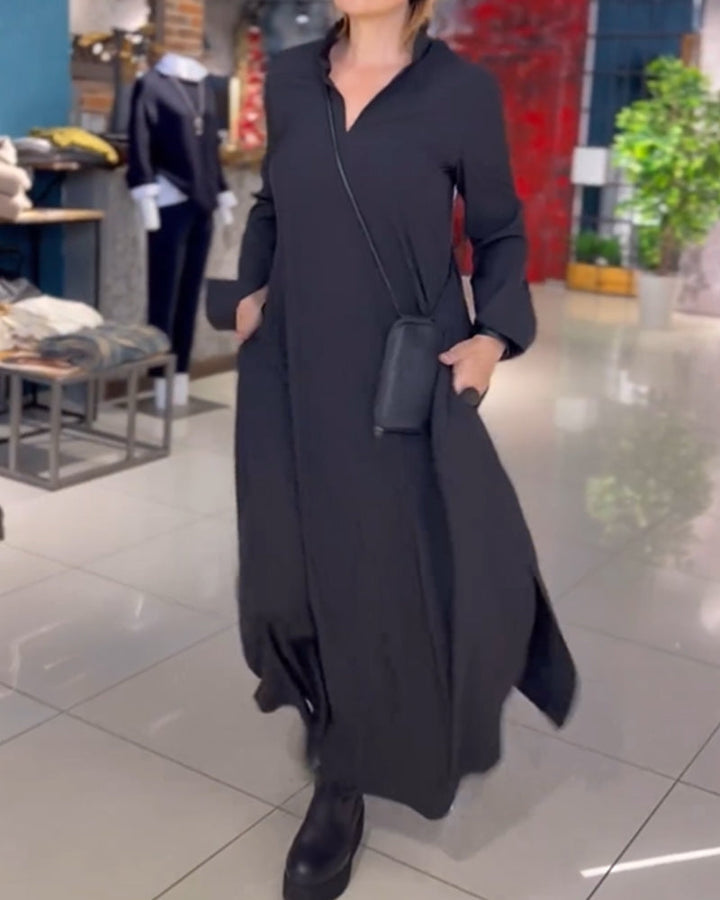 Myla | Robe longue et ample avec fente latérale