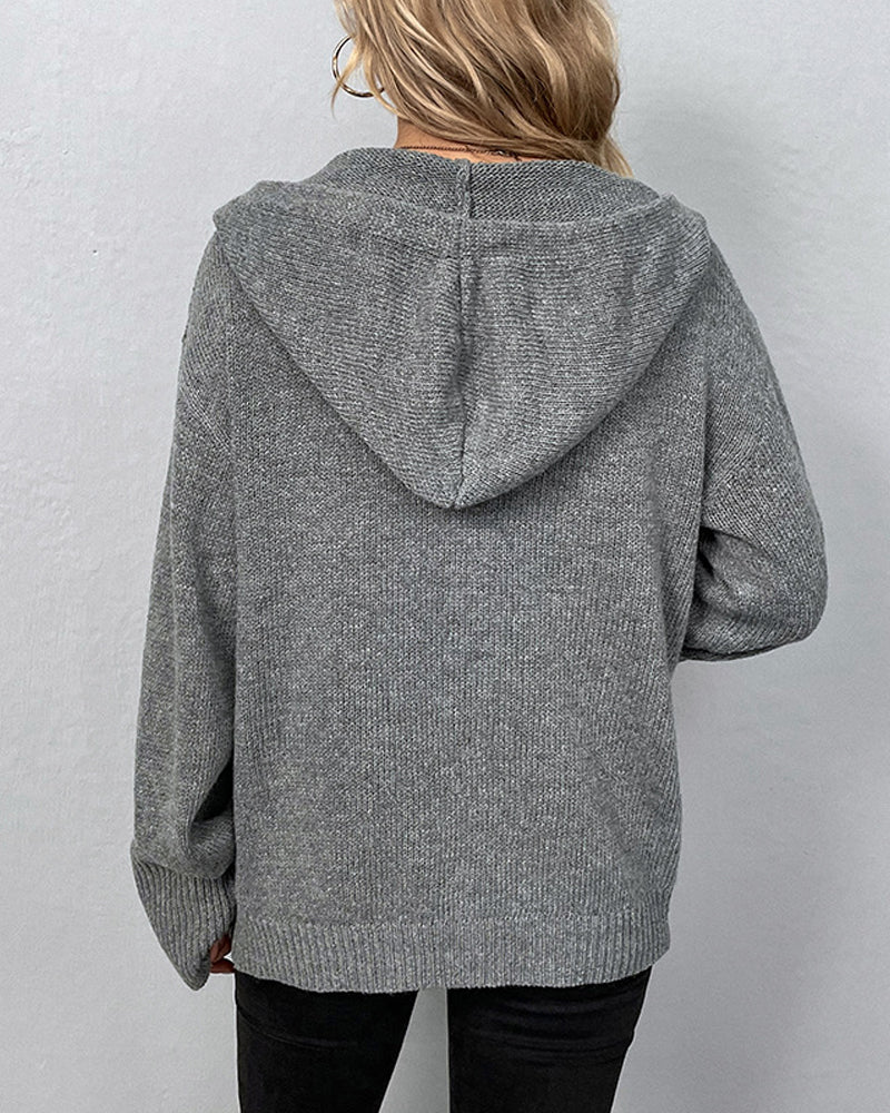 Konane | Cardigan Tricoté à Capuche pour Femmes