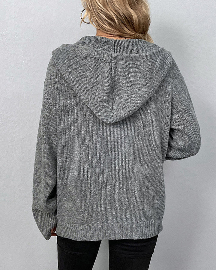 Konane | Cardigan Tricoté à Capuche pour Femmes