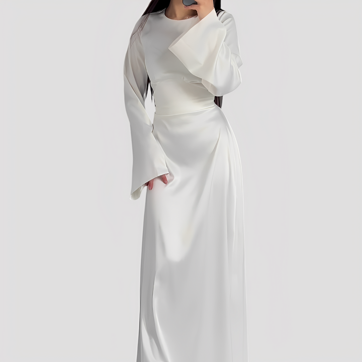 Natalia - Robe longue décontractée et élégante à manches évasées
