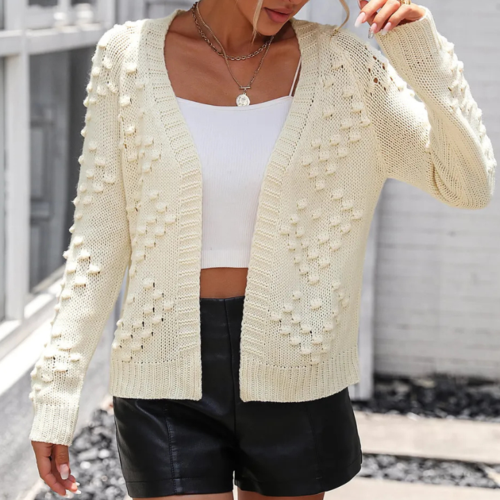 Katerina - Cardigan tricoté chic à manches longues et devant ouvert