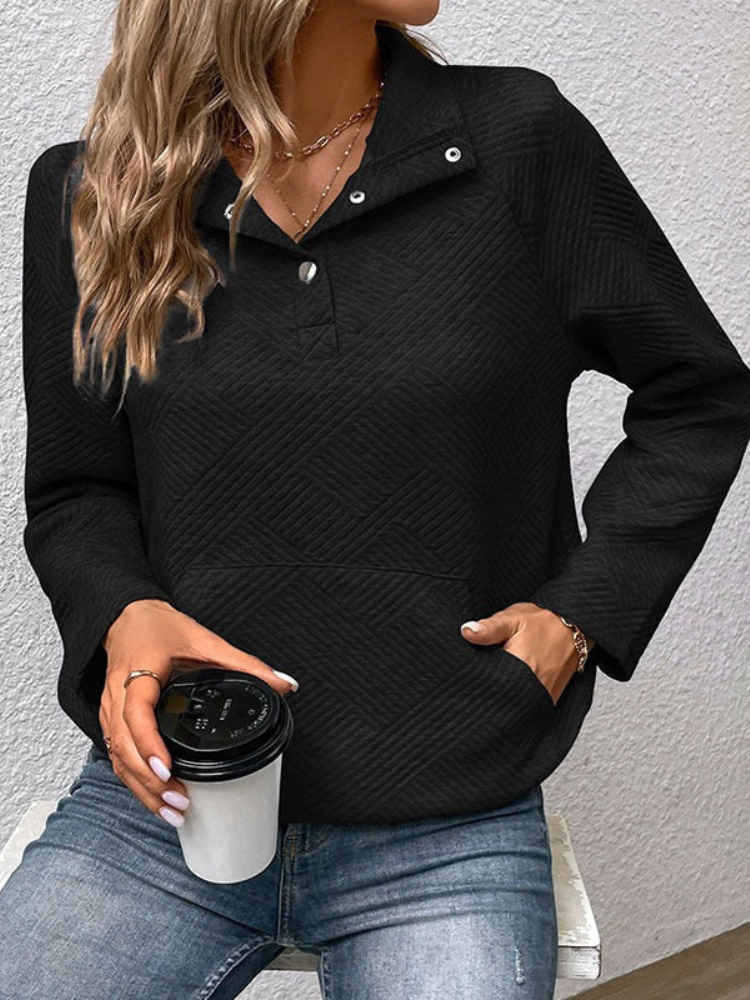 Varina - Sweat-shirt en maille à col montant, casual et élégant