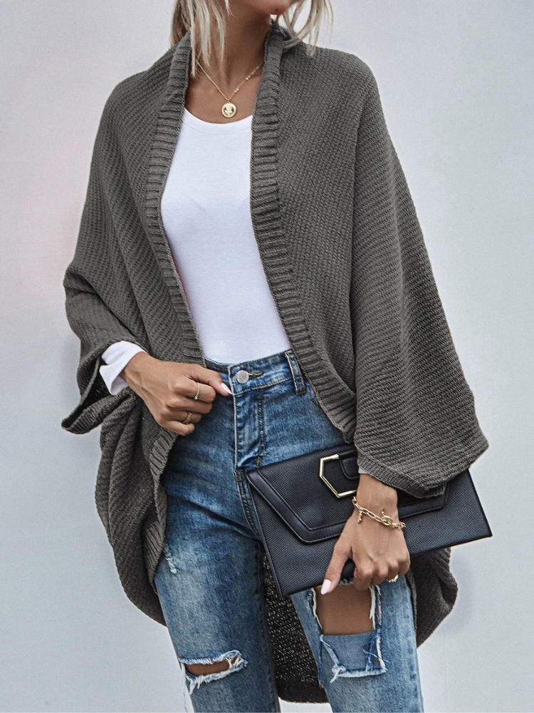 Ricca - Cardigan Oversize Décontracté en Maille avec Manches Chauve-Souris