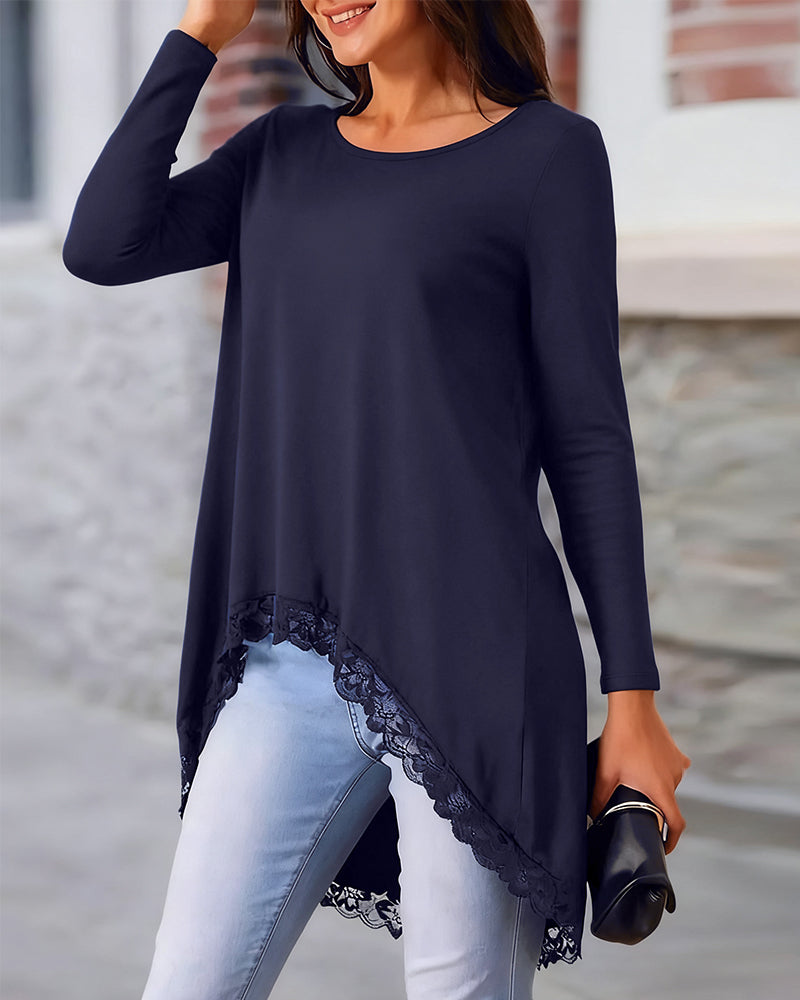 Savanah - Sweat-shirt Long Asymétrique Décontracté