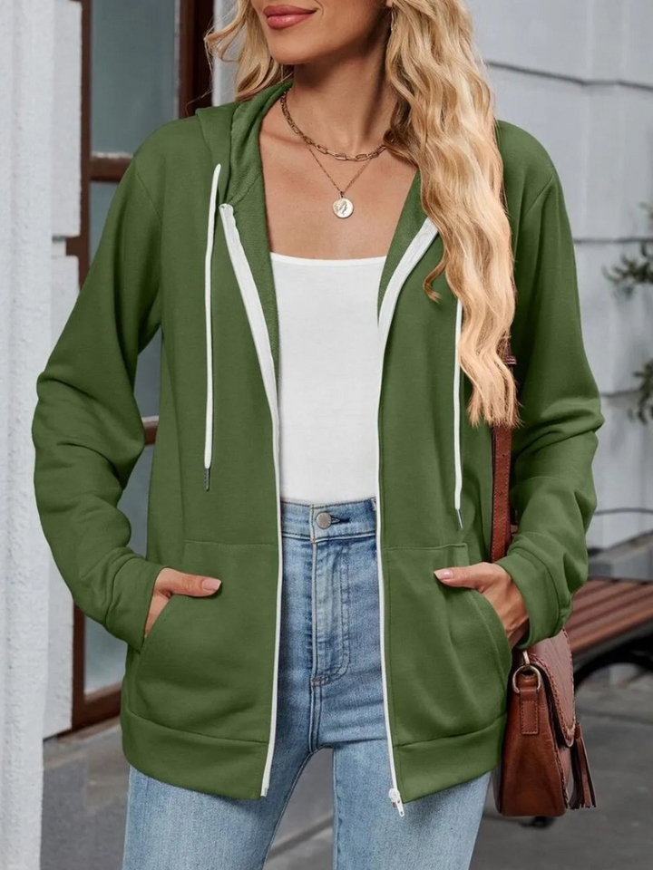 Urielle - Veste hoodie élégante avec cordon ajustable et zip