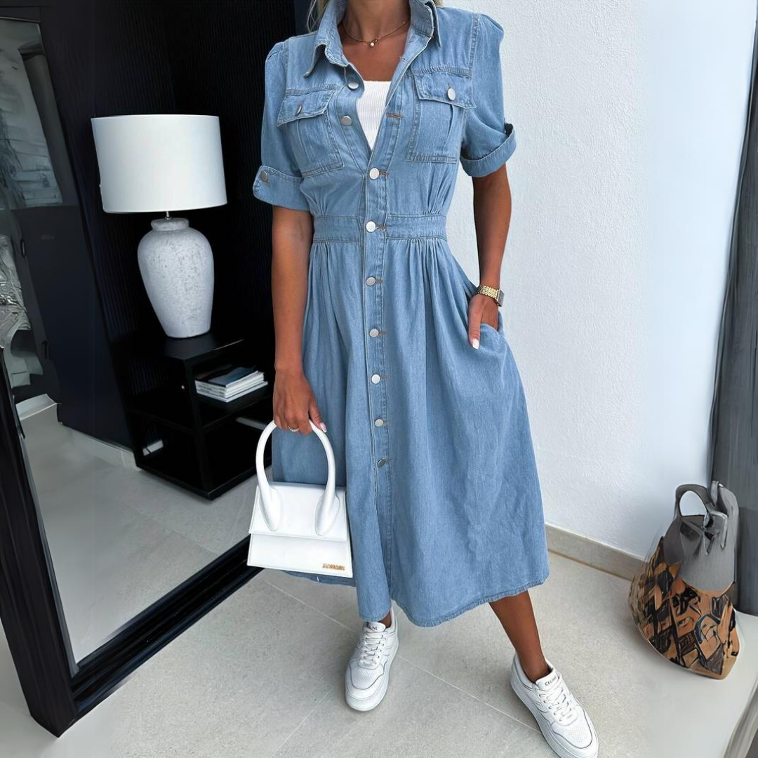 Calixta | Robe élégante en denim pour femme