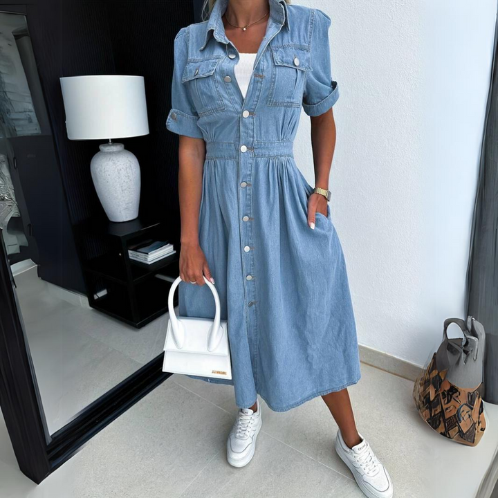 Calixta | Robe élégante en denim pour femme