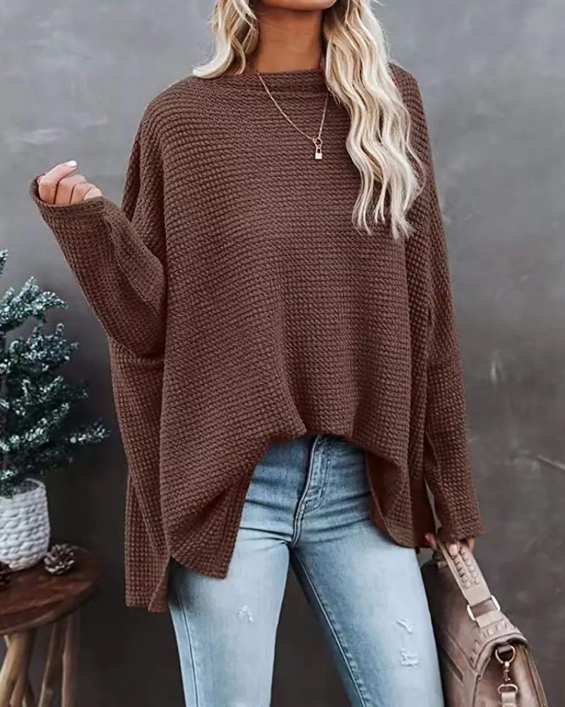 Madalyn - Pull ample en maille épaules dénudées