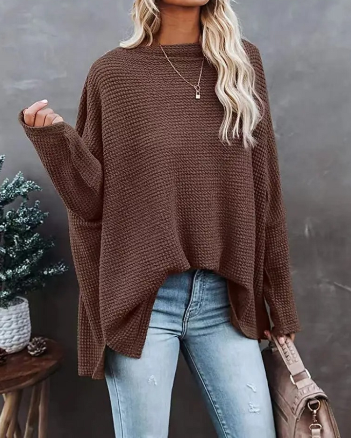 Madalyn - Pull ample en maille épaules dénudées