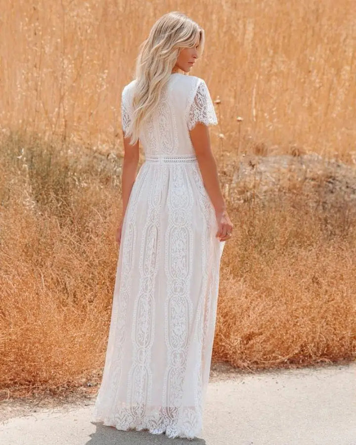 Femme Blanche Maxi Robe de plage – Taline