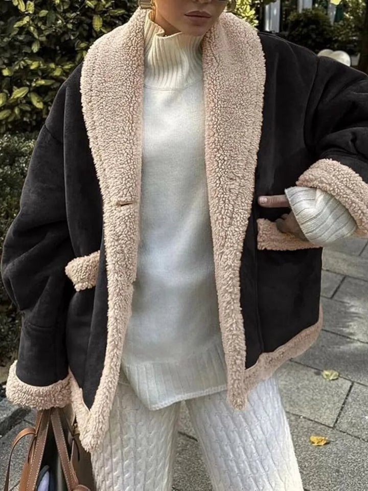 Xamira - Veste élégante à col duveteux et manches longues