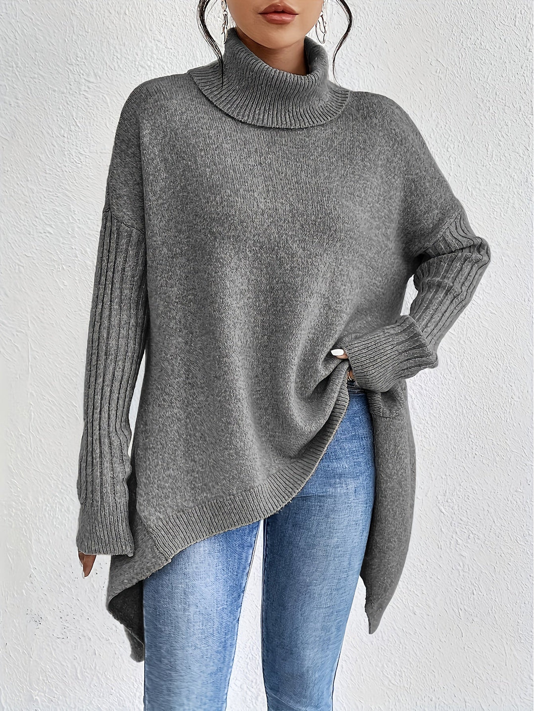 Lanea - Pull Col Roulé Élégant, Ample et Confortable