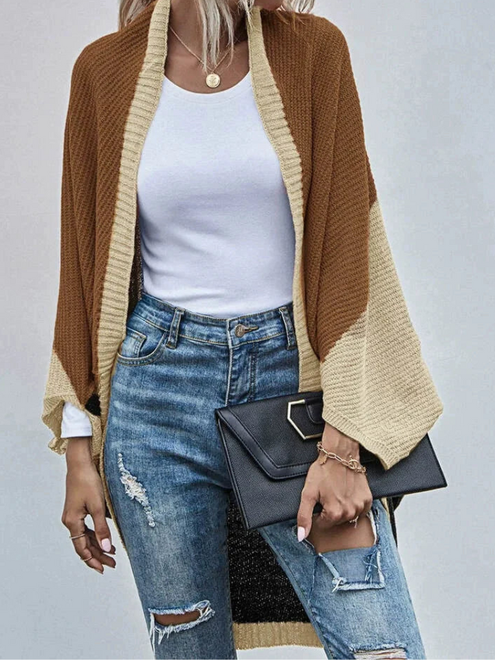 Ricca - Cardigan Oversize Décontracté en Maille avec Manches Chauve-Souris