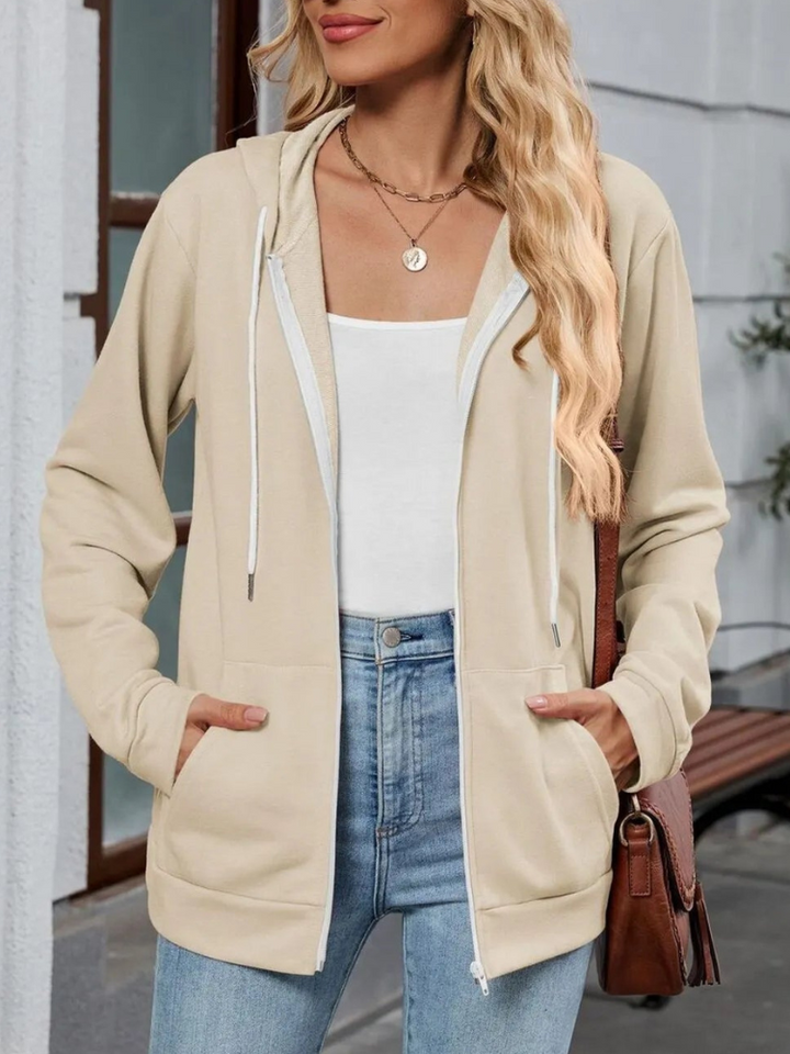 Urielle - Veste hoodie élégante avec cordon ajustable et zip