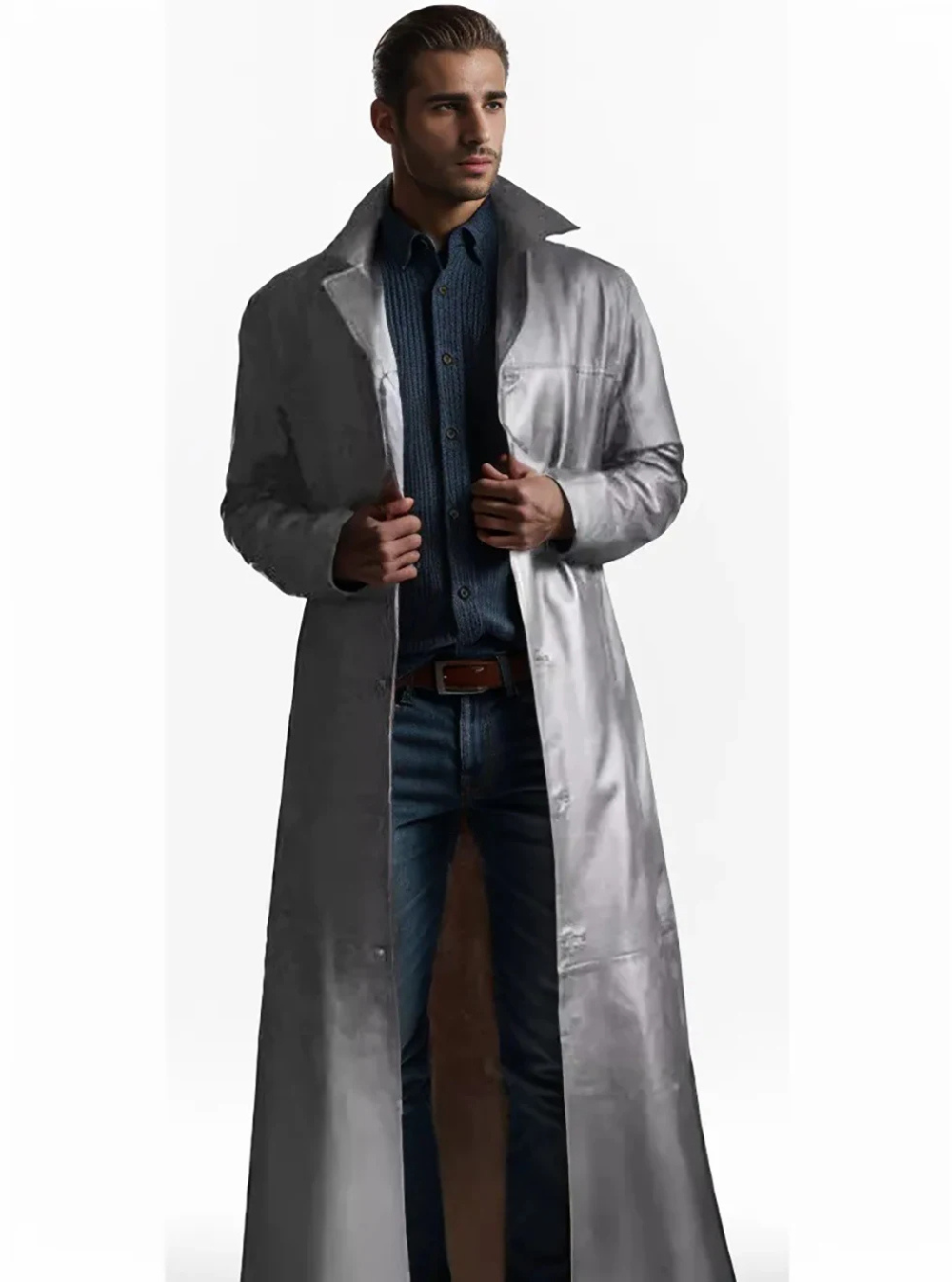 Kailash | Manteau long en cuir homme