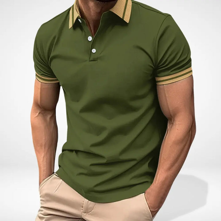 Polo manches courtes à col contrasté pour Homme – Leei