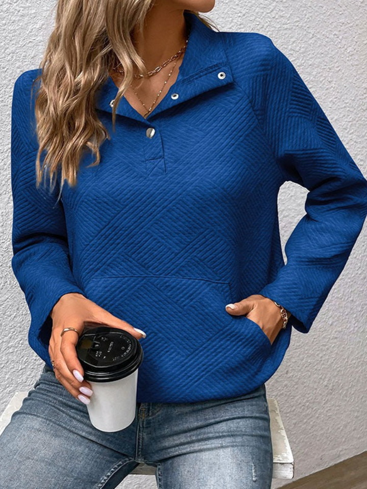 Varina - Sweat-shirt en maille à col montant, casual et élégant