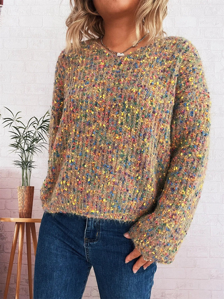 Karina - Pull confortable en maille colorée à manches longues