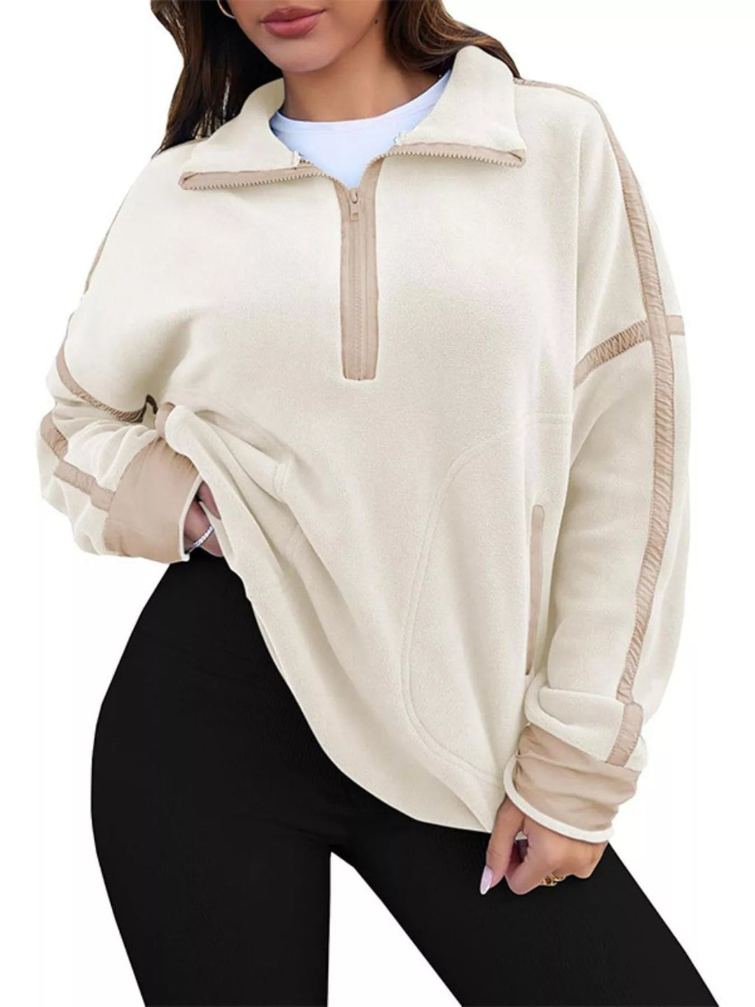Elenna - Pull Décontracté Élégant à Demi-Zip