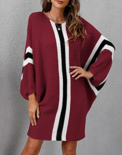 Celestine - Robe pull ample élégante en maille côtelée