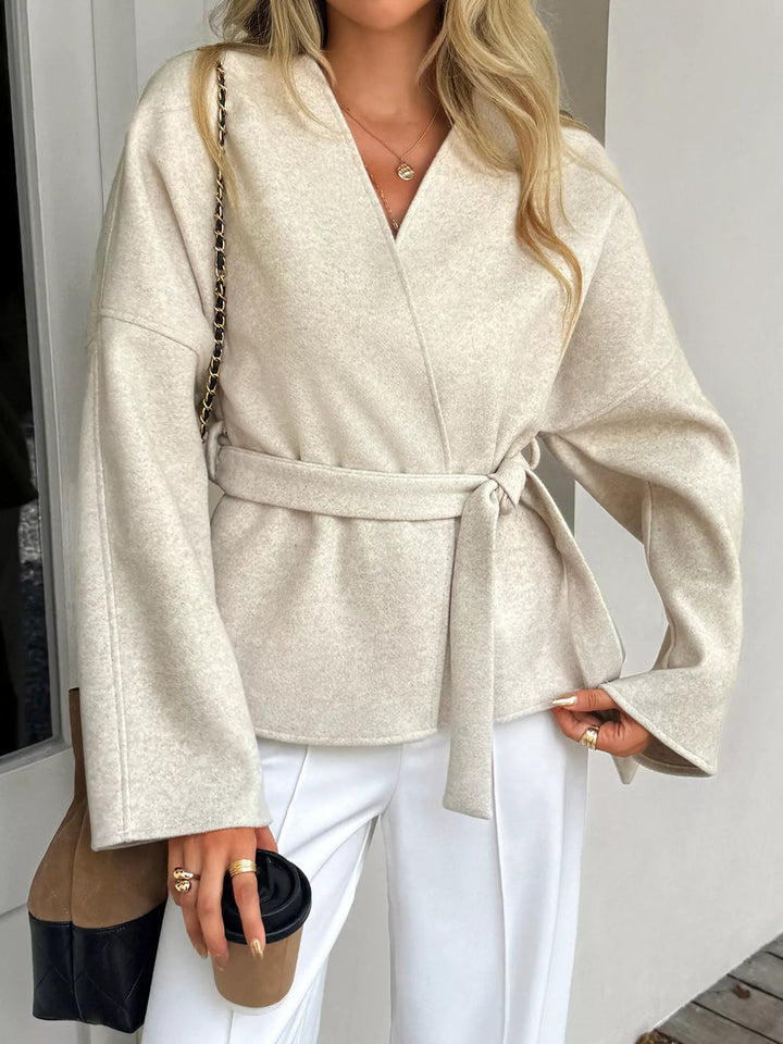 Gemma - Cardigan Décontracté Croisé avec Ceinture