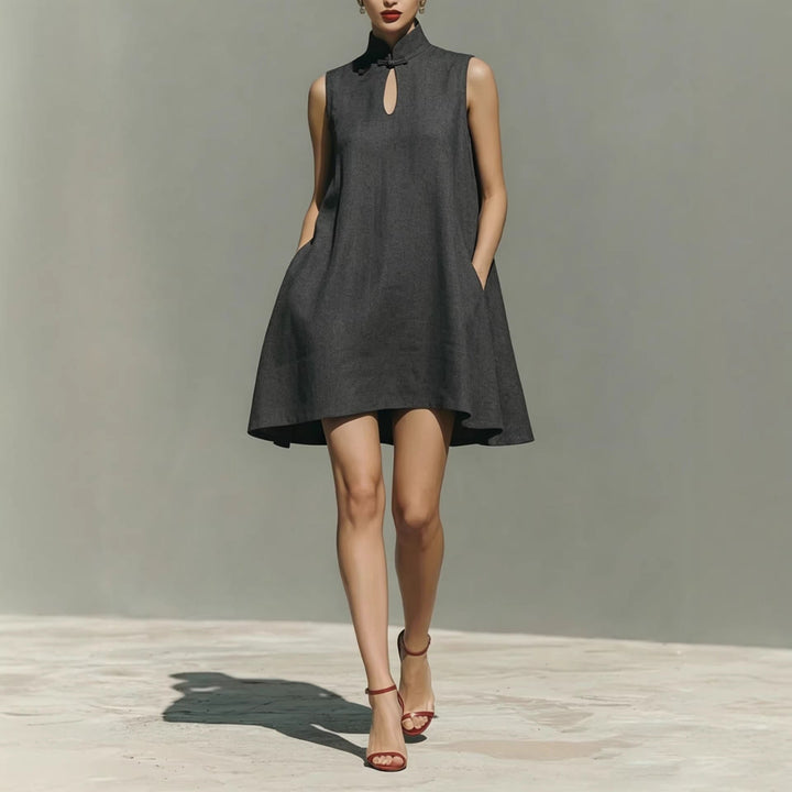 Rosalie - Mini-robe asymétrique sans manches très tendance