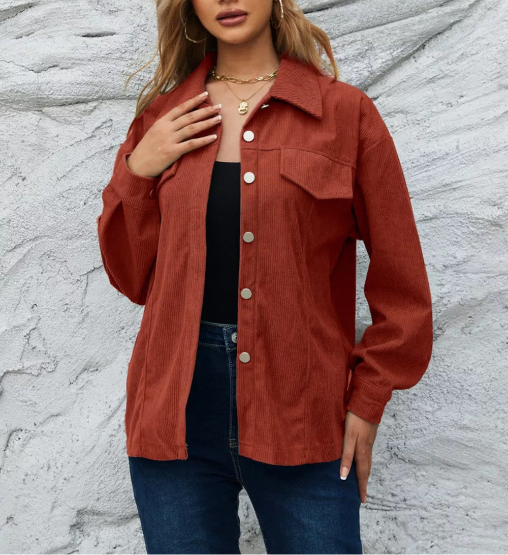 Veronella - Veste élégante en velours côtelé boutonnée