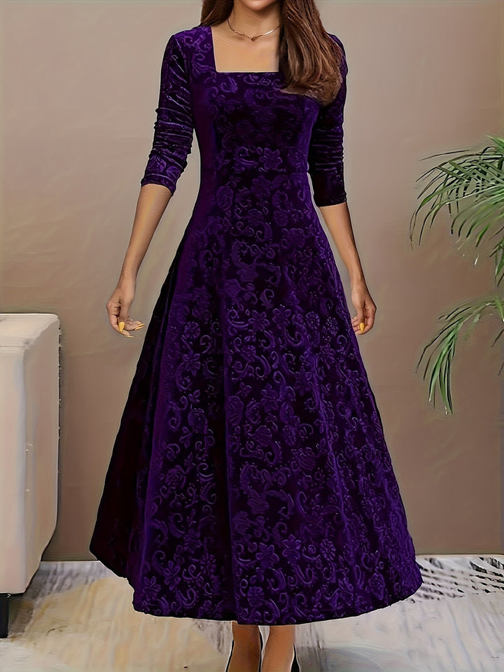 Hanna | Robe formelle en velours floral pour femmes