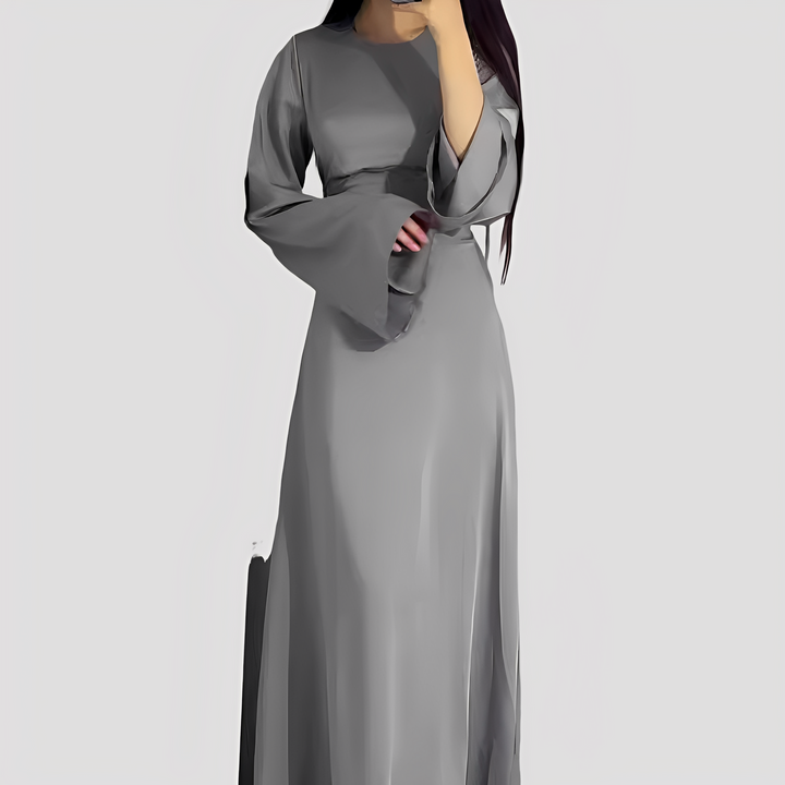 Natalia - Robe longue décontractée et élégante à manches évasées