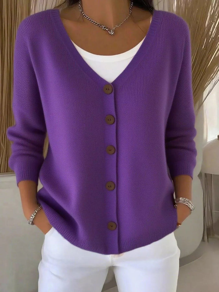 Adara - Cardigan élégant boutonné à col en V