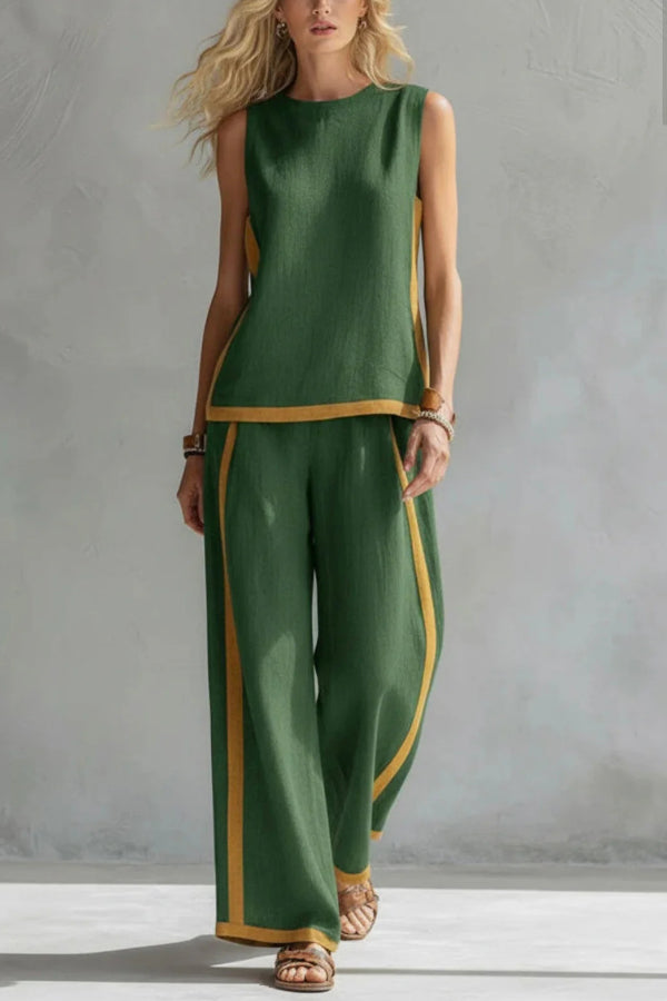 Aireen - Ensemble décontracté top sans manches ample et pantalon large