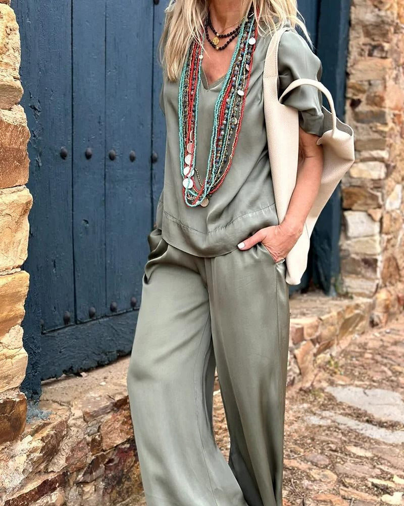 Mira | Ensemble chemisier et pantalon au look élégant