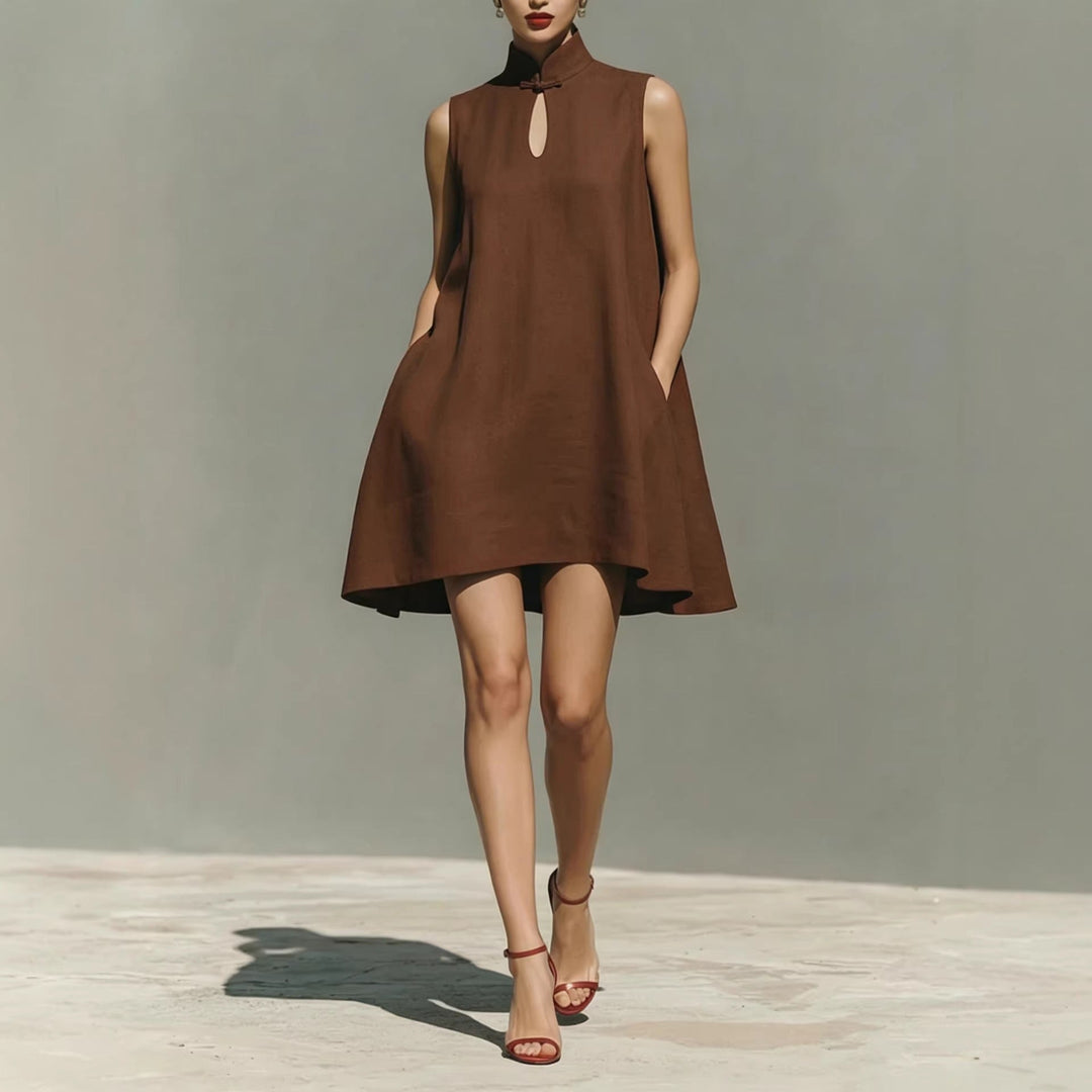 Rosalie - Mini-robe asymétrique sans manches très tendance