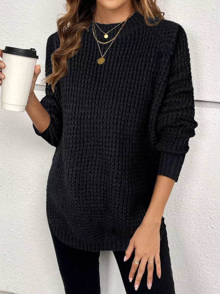 Zyrille - Pull cosy en maille gaufrée à col rond