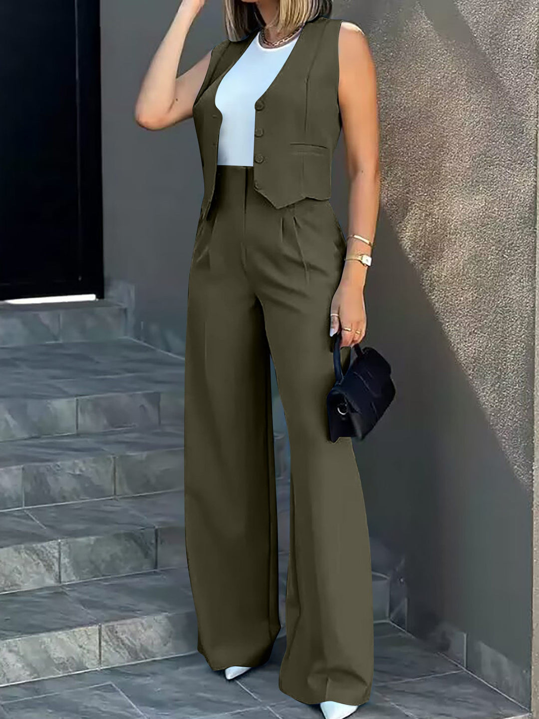Solange | Veste de mode européenne à jambe large