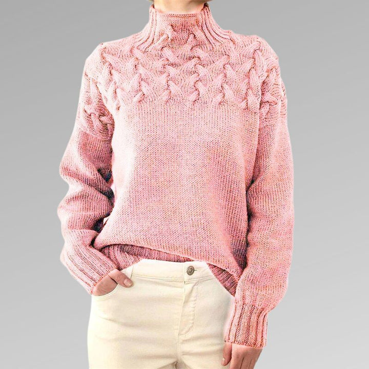 Camelia - Pull en maille élégant à col montant