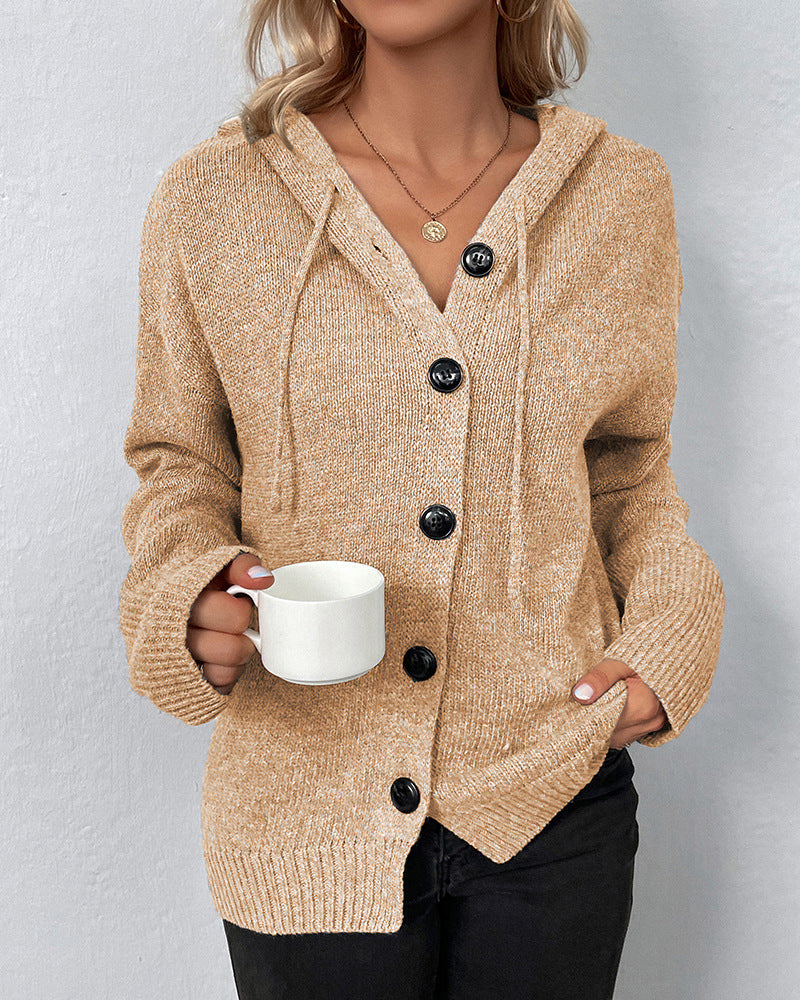 Konane | Cardigan Tricoté à Capuche pour Femmes