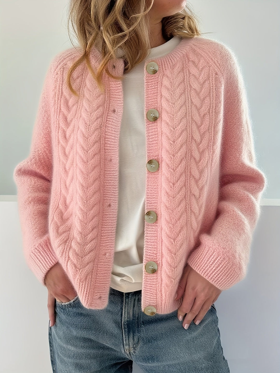 Marianne - Cardigan Élégant à Maille Torsadée