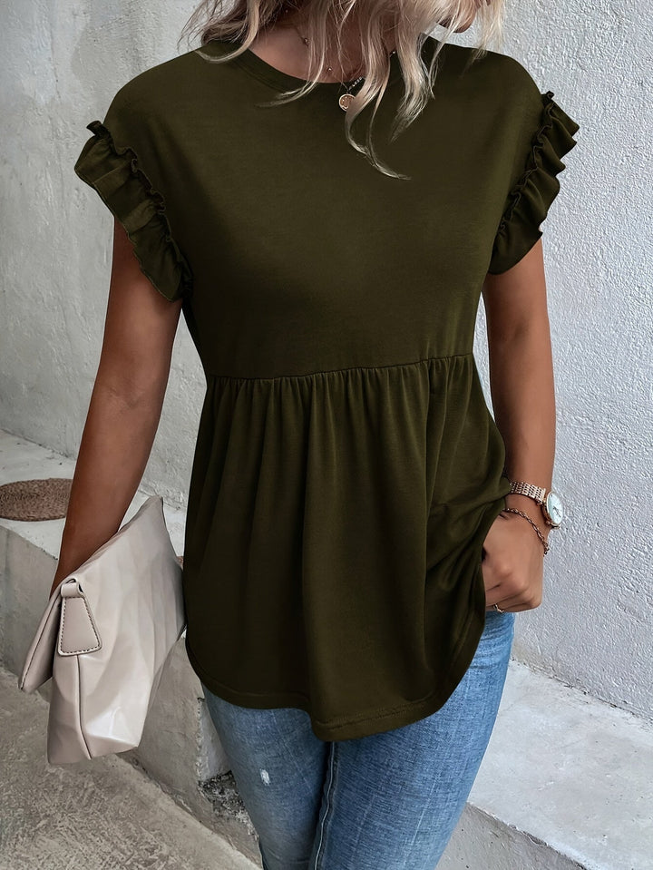 Amira - Blouse ample à manches courtes avec volants
