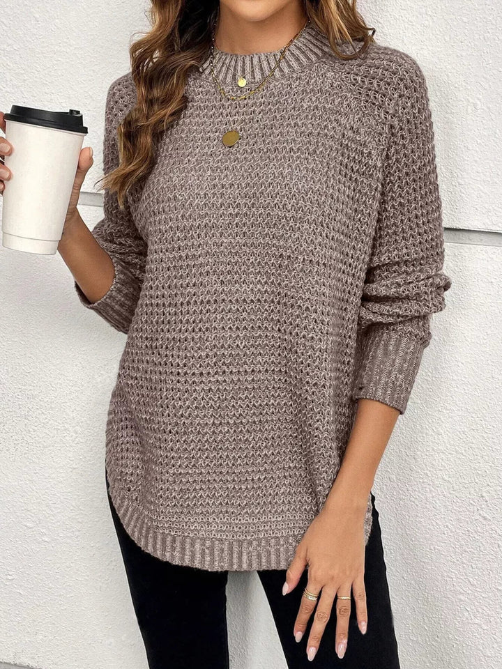Zyrille - Pull cosy en maille gaufrée à col rond
