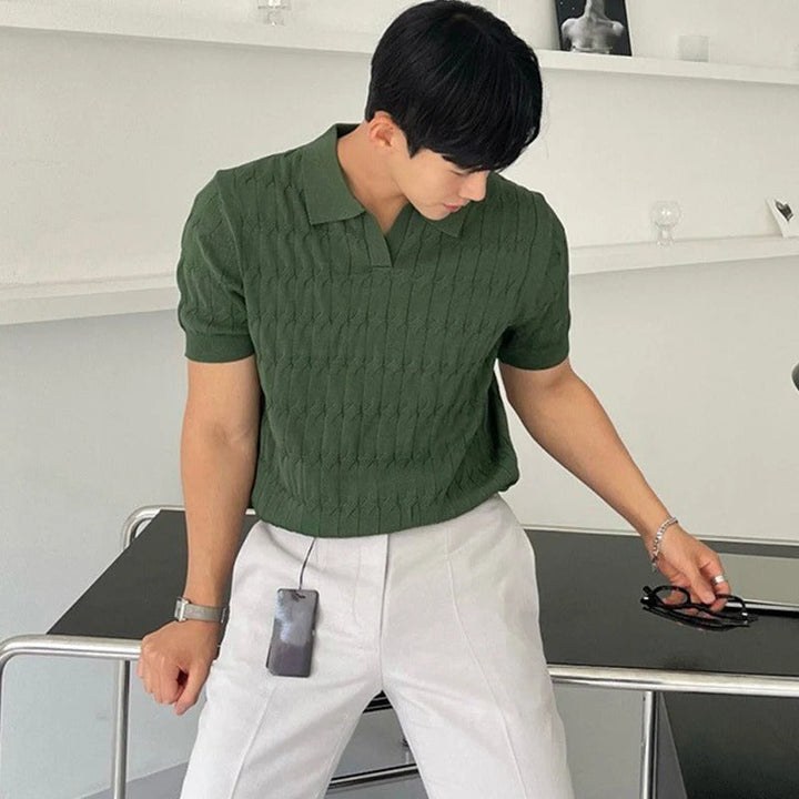 FInn | Polo Shirt décontracté rayé col en V