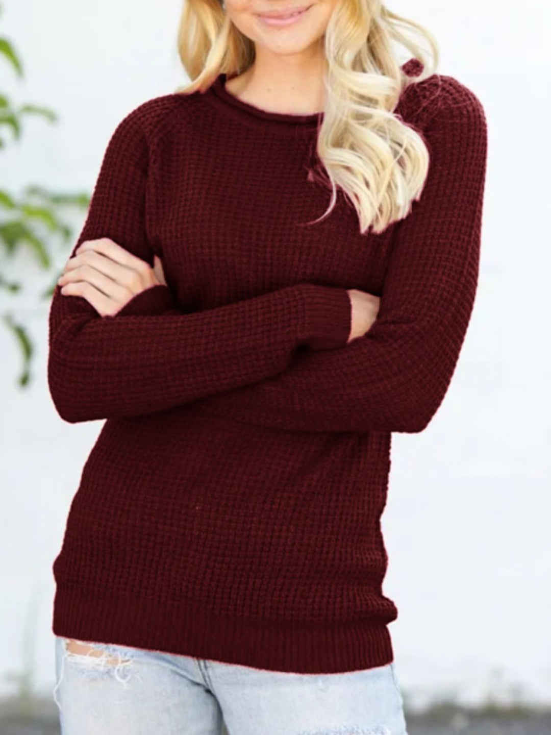 Feliza - Pull décontracté chaud en maille gaufrée