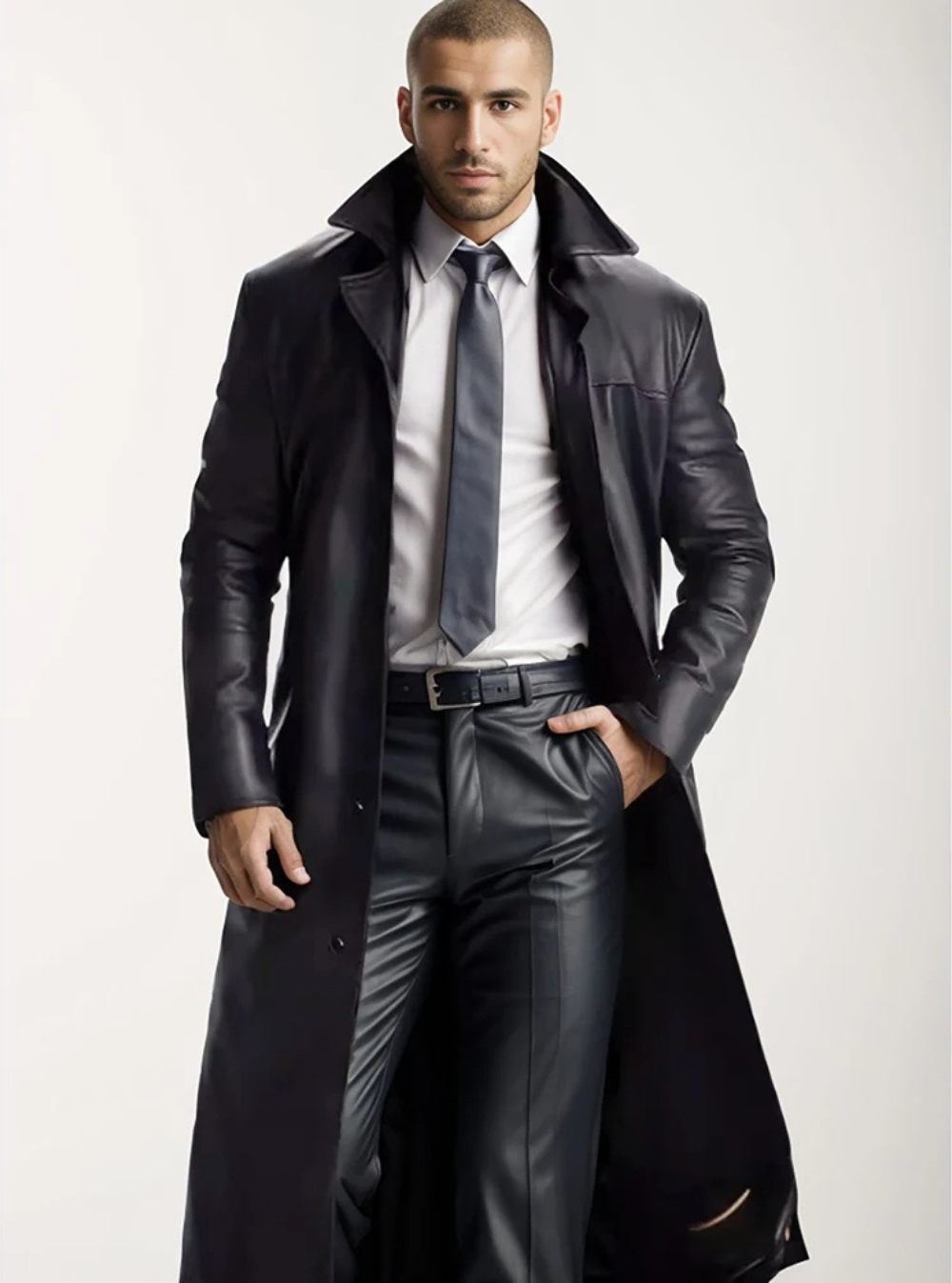 Kailash | Manteau long en cuir homme
