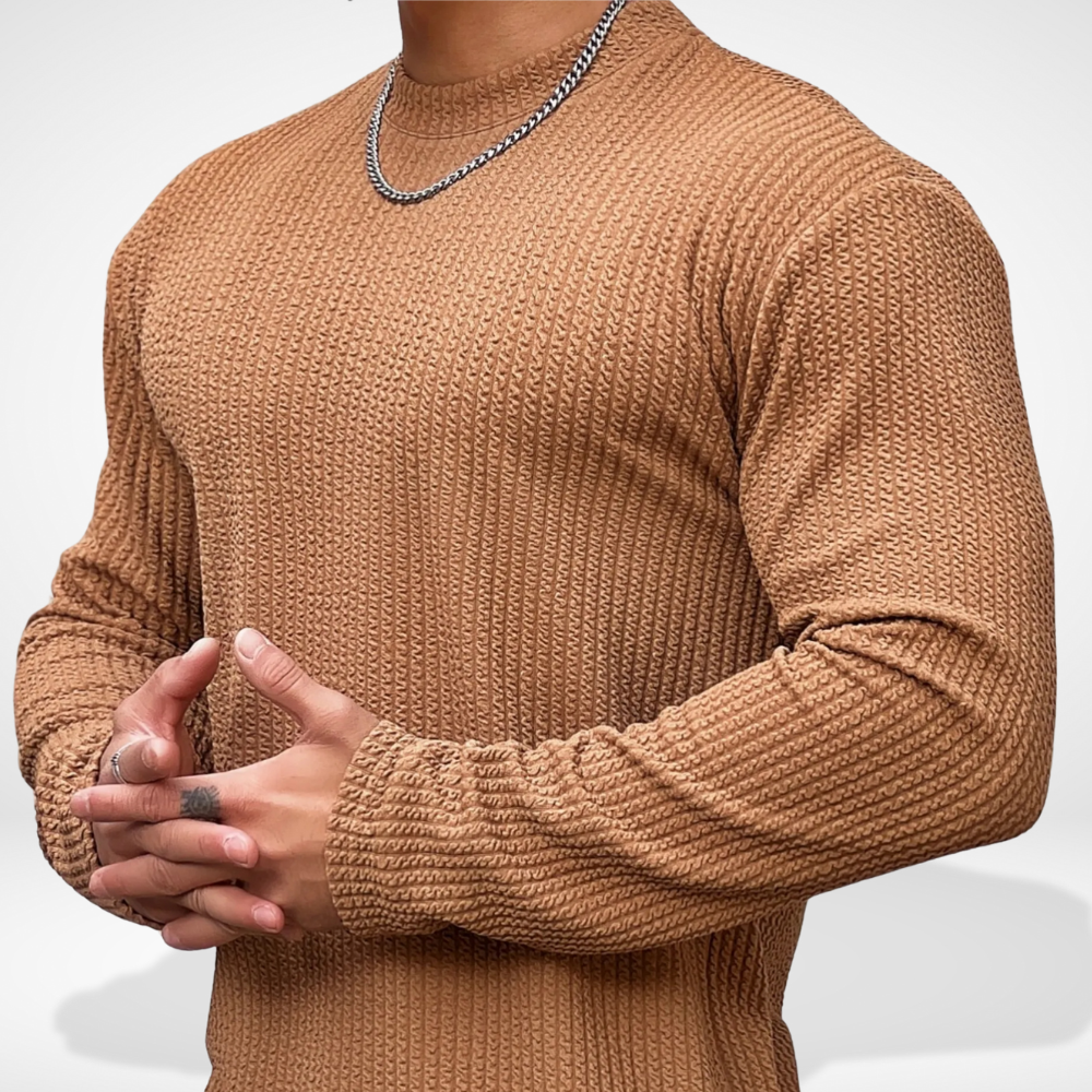 T-shirt manches longues à maille texturée pour Homme – Fredin
